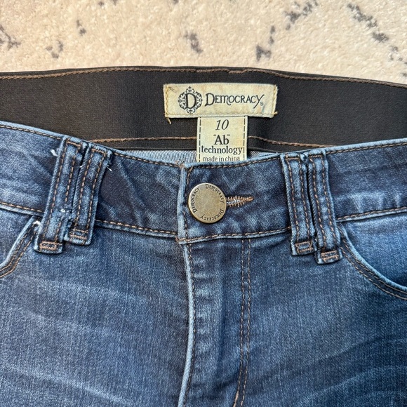 Democracy Dark Blue Skinny Jeans with Red Stripes - Picture 4 of 8